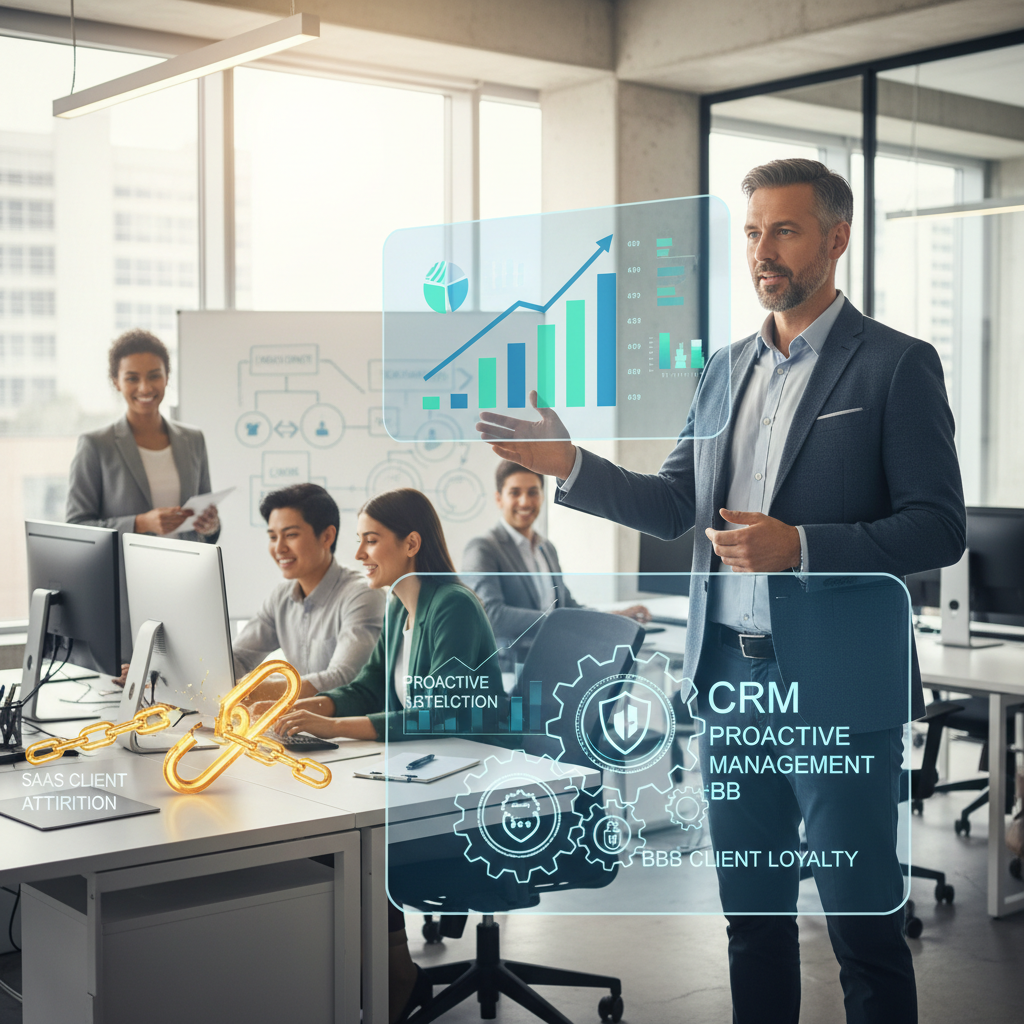 Découvrez l'étude de cas détaillée d'un consultant SaaS qui a implémenté des str - attritionclientsaas, gestioncrmproactive,