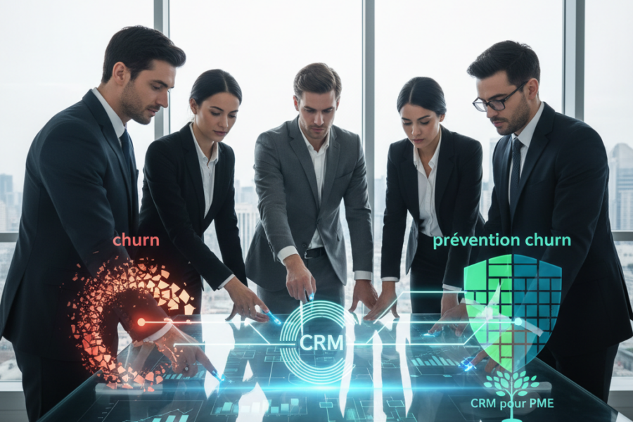 Découvrez des stratégies proactives et l'utilisation d'outils CRM avancés pour i - churnclientB2B, préventionchurn, CRMpourPM