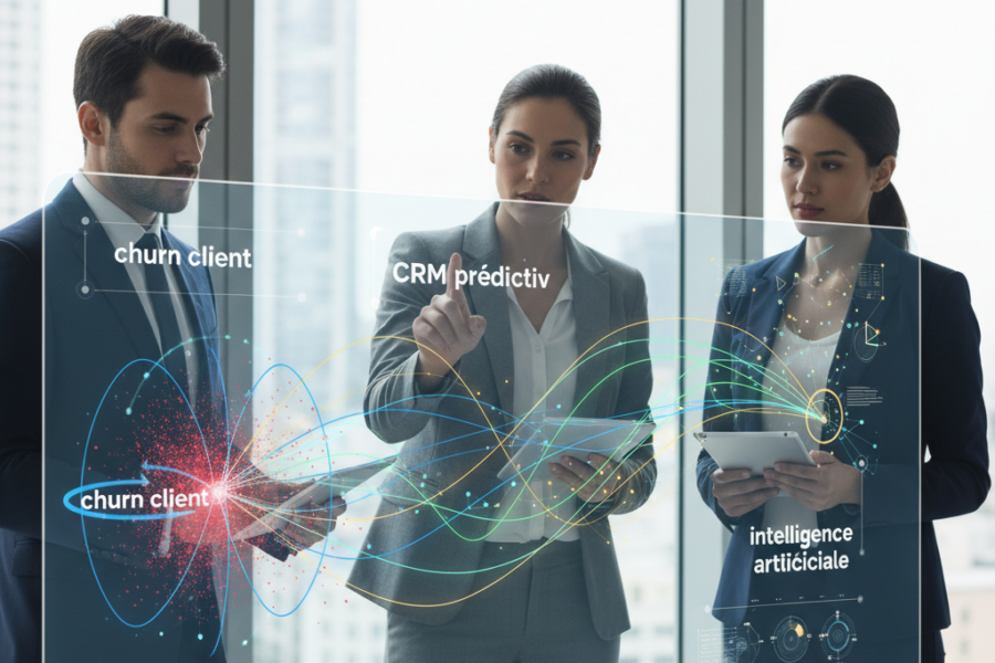 Découvrez comment les CRM dotés d'intelligence artificielle transforment la gest - churnclient, crmprédictif, intelligenceart