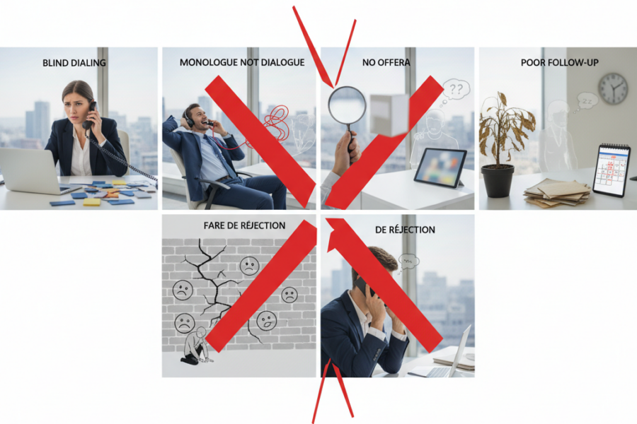 Découvrez les erreurs de prospection B2B téléphonique qui coûtent cher aux PME e - erreurs prospection b2b, phoning commercia