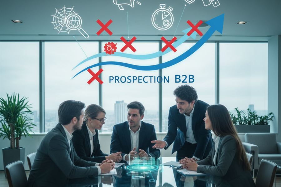 Découvrez les erreurs de prospection B2B les plus courantes qui freinent la croi - prospection b2b, erreurs commerciales, sta
