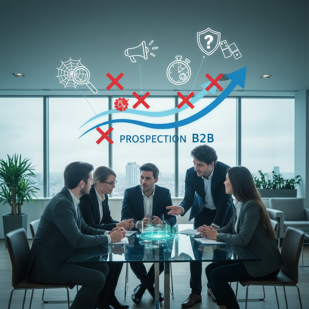 Découvrez les erreurs de prospection B2B les plus courantes qui freinent la croi - prospection b2b, erreurs commerciales, sta